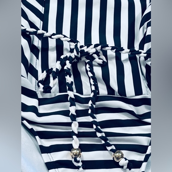 NWT Tommy Hilfiger Women’s Striped Maillot One Piece Bathing Suit - Picture 7 of 9